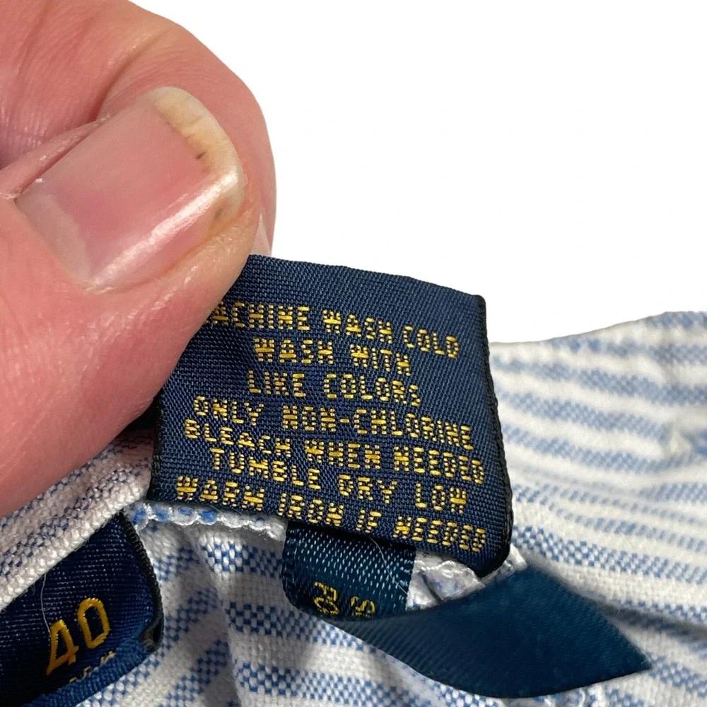 Polo Ralph‎ Lauren Shorts Mens 40 Blue White Striped Classic Fit Preppy Coastal
